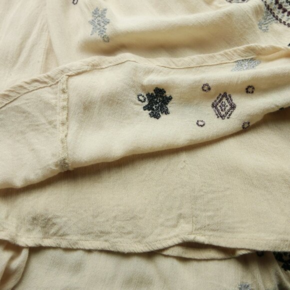 Free People Made in India - Star Gazer Deep V Neck Empire Waist Cream - Picture 7 of 9